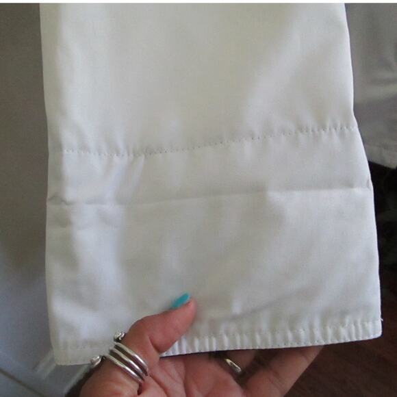 Vintage Classic White Windbreaker Jacket Snap Front Pockets Sz 16 Singapore Barn - Picture 14 of 17